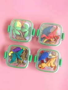 4/5pcs Random Style Lovely Lunch Box Erasers, Astronaut Cartoon Eraser Set, Creative Stationery Set, Study Supplies Set, Suitable For Boys - Multicolor - View 6