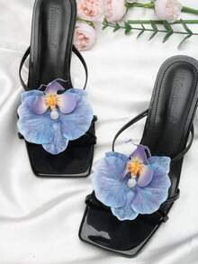 2pcs Detachable DIY Shoe Accessories, Decorative Iris Flower Shaped Shoe Clips In Apricot, Coffee, Light Blue, Pink, Fashionable & Elegant Shoe Decorations For High Heels, Sandals, Shoes, Bridal Shoes, Party Shoes, Beach Shoes, Casual Wear