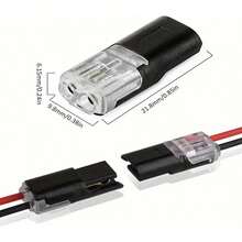 12 terminales de conector de doble cable, adecuados para calibre de cable de 22 a 20 AWG, para arneses de cableado de vehículos/automotrices, instalaciones de iluminación LED y otros proyectos de cableado eléctrico. - Negro - Ver 2