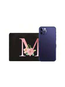 热销时尚单品：涤纶字母印花拉链化妆包，渐变花卉图案，A-Z字母收纳袋，情侣和家庭的完美礼物，简约时尚，可爱大容量，便携收纳包，适合旅行、商务洗漱包，也是节日或情人节的理想礼物。 - 彩色 - 查看 5