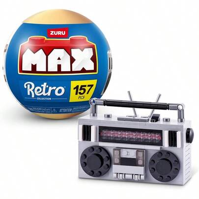 lbyColección MAX Premium Retro Building Bricks Radio Cassette de ZURU Ladrillos de construcción para Adolescentes ¡Construye colecciona y Muestra tu colección definitiva de tecnología Retro!18