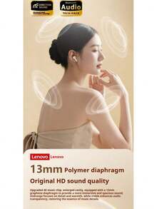 Lenovo EA166 Bluetooth 5.4 Bluetooth Headset: High-Quality Sound, Intelligent Ultra-Clear Call Noise Reduction, IPX5 Waterproof And Sweatproof Rating, Ultra-Low Latency. - Cherry Blossom White - View 5