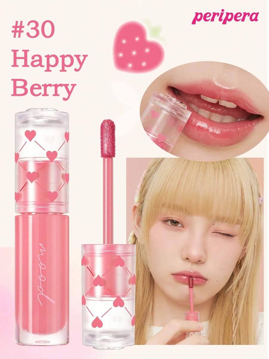 Peripera K-Beauty Ink Mood Glowy Tint，Water Bare Tint，Mirror Watery Lip Gloss，Glass Lip Gloss，丰盈，自然保湿，轻盈，提亮，持久显色，舒适不粘腻，适合戴口罩，不泛白，K-Beauty，韩国彩妆