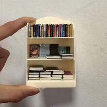 1:12 Scale Mini Collectible Bookshelf (With 60 Mini Books) - Compact Plastic Display Rack With Multiple Compartments, Ideal For Mini Novels, Indoor/Outdoor Decor, White, Collectable Display Rack | Plastic Structure - Multicolor - View 2