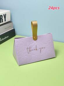 10/24pcs Floral Pattern Paper Triangular Gift Boxes With Bow-Tie Ribbon - Multipurpose Thank You Favor Boxes For Weddings, Birthdays, Anniversaries, Holidays - Chocolate, Jewelry, Candy Packaging - Multicolor - View 29