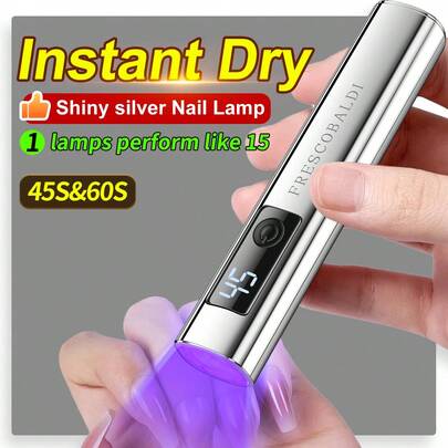 XEIJAYI 1个带屏幕显示的便携式美甲UV灯，适用于凝胶美甲，迷你美甲灯，便携式LED美甲烘干机，USB美甲固化机，快速固化指甲和足部护理工具