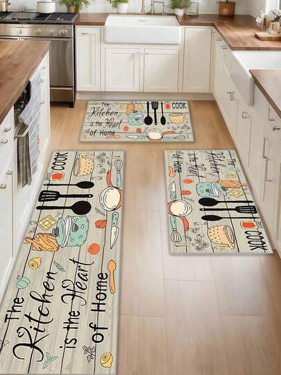 1/2/3 Pcs Kitchen Mat Set, Super Soft & Comfortable Living Room Rug, Non-Slip Bathroom Carpet, Room Accessories, Home Decor, Room Decoration, Decorative Carpet Set