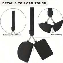 Integrated Portable Card Holder And Small Coin Purse, Multifunctional Zipper Wrist Keychain Organizer, TSA Approved, Casual Style, Polyester Material, No Power Required - 粉色 - 查看 10