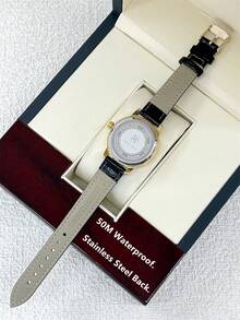 Pablo Raez 1pc 18K Gold Ladies Watches Luxury Vintage Women Dress Wristwatch Summer Accessories Jewelry Square Crystal Fantasy Original Charming Watches Fashionable Rectangle Rhinestones Stainless Steel IPG Golden Non Tarnish Plated Color Metal Case Elegant Top Brand New Shinning Rhinestones Design - one-size - View 10