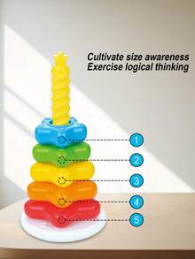 1 Pc Baby Rainbow Rotating Stacking Toy - Tumbler Ring Stacker, 12M+ Early Education Enlightenment Toy - Latest Model - View 10
