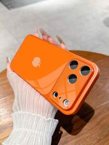 1pc New Minimalist Apple Design Luxury Large View Tempered Glass With Lens Protection Phone Case Compatible With Iphone 17/17Pro/17ProMax/17Air/16/16Pro/16ProMax/16Plus/15/15Plus/15Pro/15ProMax/14/14Plus/14Pro/14ProMax/13/13Pro/13ProMax/12/12Pro/12ProMax/11/11ProMax, Matte Anti-Fall, Metal Paint Full Coverage High-End Protective Cover