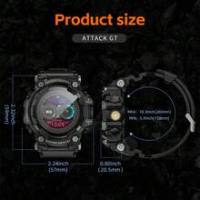 LOKMAT ATTACK GT Smartwatch, 1.32-Inch HD Round Screen, 360*360 Resolution, Bluetooth Calling, Heart Rate, Blood Oxygen, Sleep, Health Monitoring, Outdoor Sports, Information Push, Triple-Proof Design, Outdoor Sports Watch - ATTACK GT - View 13