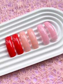 120 pièces Faux ongles extra longs à presser, roses et rouges, incurvés. 3 différentes couleurs de plaques à ongles, classiques, mignons et élégants. Faux ongles réutilisables couvrant complètement, convenant pour la manucure et le jour de la Saint-Valentin. - Multicolore - Voir 2