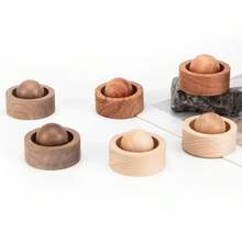 1pc Elegant Wooden Aroma Diffuser, Rotating Design, Natural Fragrance Carrier, Black Walnut And Beech Creative Essential Oil Diffuser, Car Aroma Ball, Multi-Purpose And Multi-Scenario, Suitable For Car And Bedroom Office Desks, Non-Flammable, Perfect Gift Choice, Enhance Air Quality, Home Fragrance