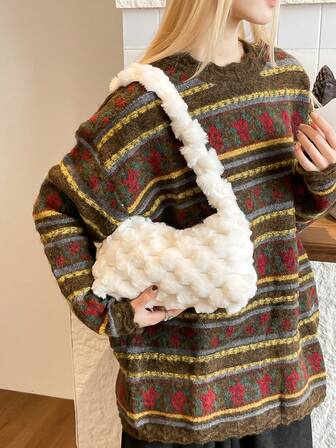 Women's Plush Shoulder Bag, Fashion