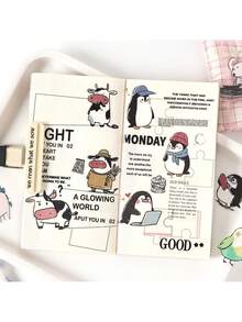 1pc Animal Fantasy, Cute Pet Animal Student Planner Sticker, Die-Cut Collage Penguin, Cow, Songbird Sticker - Sticker - View 5