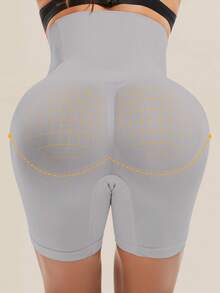 1件装高腰收腹短裤塑身裤收腹提臀塑形内裤女士平腹提臀提臀内裤无痕塑形内衣女士塑形内裤 - 灰色 - 查看 5