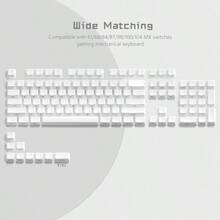 Keycaps - Keycaps White 60 65 75 Percent, Side Printed Elegant Key Caps, Custom 113 Keys OEM Profile 61/68/84/87/98/ Cherry Gateron MX Mechanical, White - trắng - Xem 6