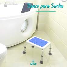 Seven Mine Banco para Baño Ajustable 3 Niveles de Altura| Silla para Baño Antideslizante para Adulto Mayor|  y Confort para Ducha| Silla con Drenaje y Estabilidad - 1 - Ver 3