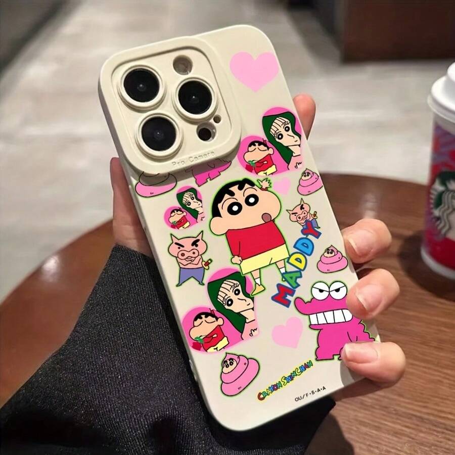 Funda para teléfono con diseño humorístico de Shinchan con temática de crayones, diseñpara varios modelos de, incluyendo losás recientes, con una cubierta trasera de TPU suave que ofrece protección caídas.17  17promax - Blanco - Ver 1