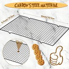 6/3/1 Pc Cooling Rack Set, For Cooking And Baking Oven, Grid Line Design, Heavy Duty Carbon Steel Non-Stick Baking Rack For Roasting, Cooking, Grilling, Drying