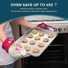 2件套不锈钢网状烤盘，平底方形烤盘 - 重型耐用，易于清洁，适用于厨房清洗蔬菜、沥水、烤箱烘焙、烧烤等。 - 彩色 - 查看 5