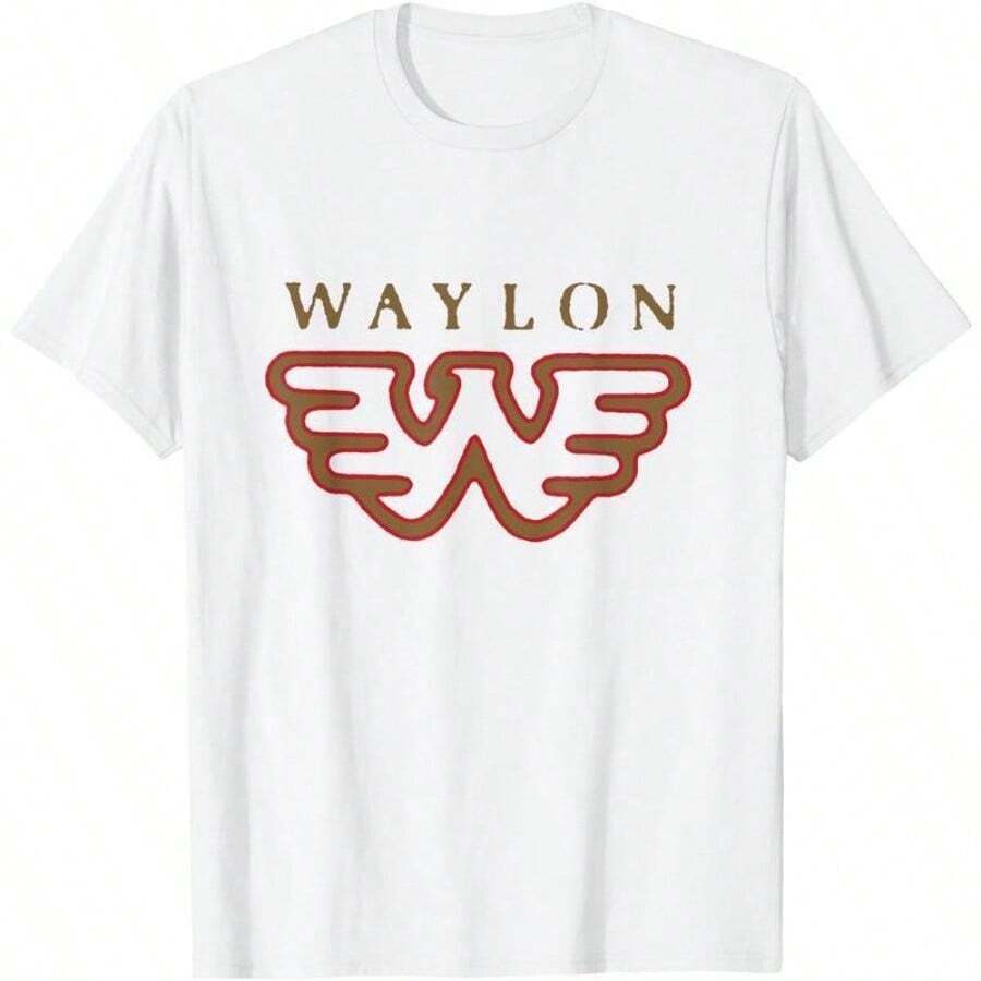 Waylon Jennings - Official Merchandise - Logo T-Shirt - White - View 1
