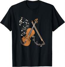 Camiseta de violín de instrumento musical, regalo para violinista de orquesta - Negro - Ver 7
