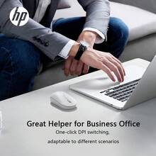 HP S1000C Wireless Type-C Rechargeable Mouse - Desktop, Office, Home, Laptop, Rechargeable Battery Mouse - White - View 3