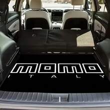 1pc "MOMO" Printed Heavy Duty Car Trunk Mat, Non-Slip Surface And Splash-Proof Design - Fits Most Vehicles, Black & Red Striped Cargo Liner, Dust-Proof And Easy To Clean Trunk Protector, Scratch-Resistant And Leak-Proof, Ideal Christmas/Halloween Gift - Compatible With SUV, Sedan, Hatchback, SUV Dedicated Trunk Liner