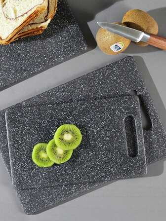 Black Square Imitation Marble Effect Cutting Board, Fruit Board, Plastic Cutting Board