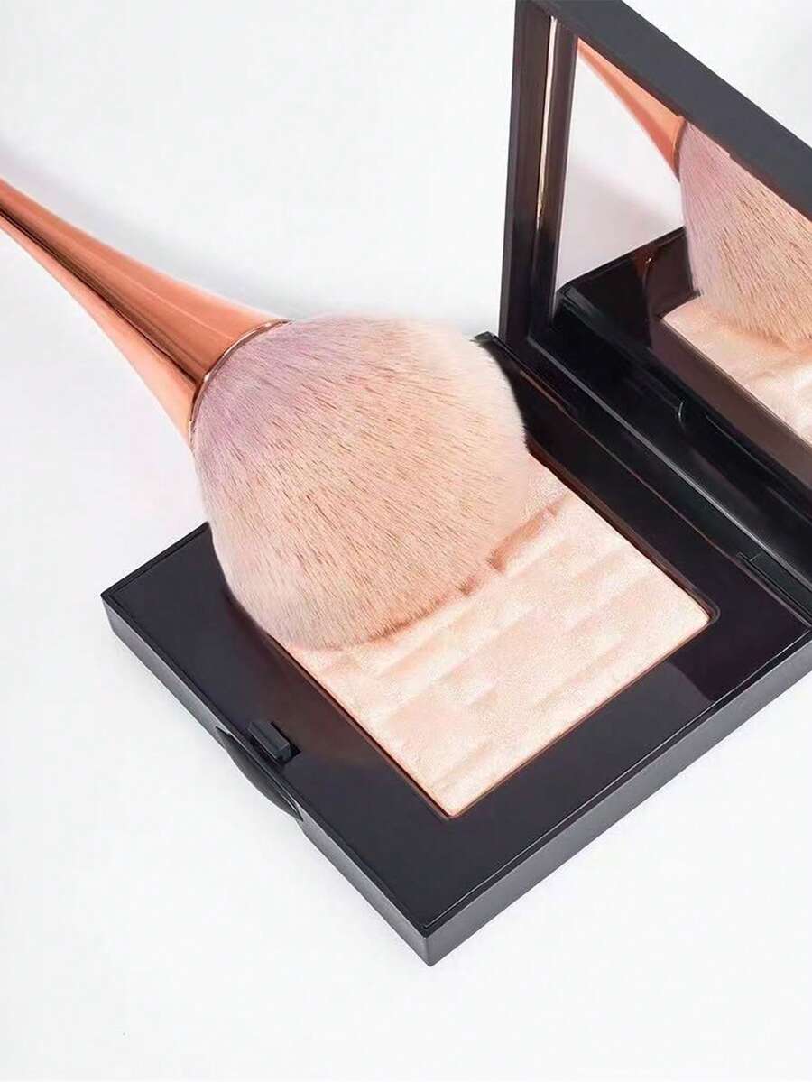1pc Slim Waist Makeup Brush Set, Includes Powder Brush, Blush Brush, Nail Dust Brush, Multi-Purpose Makeup Brush, Large Powder Brush, Evenly Applies Cosmetics Without Clogging, Easy To Clean, Suitable For Women Highlighter Facial Makeup,Giveaways - Rose Gold - View 1
