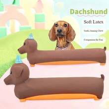 1pc Funny Sound Dog Toy, Durable Chew Toy For Pets, Latex Squeaky Toy For Sausage Dogs, Boredom Relief Toy For Small & Medium Dogs, No Battery Required - Multicolor - View 5