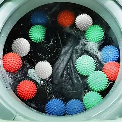 1/3/6pcs Fluffy Laundry Balls - Anti, Pet Hair Remover, Clothes Hair Adsorption Removal, Washing Machine Cleaning Ball - Enhance Your Laundry Experience. Reusable Laundry Dryer Balls - Fabric Softener Alternatives Soften And Fluff Laundry Wrinkle Release Colorful Anti-Roll Washing Balls, Dryer Cleaning Balls, Laundry Cleaning Tools.
