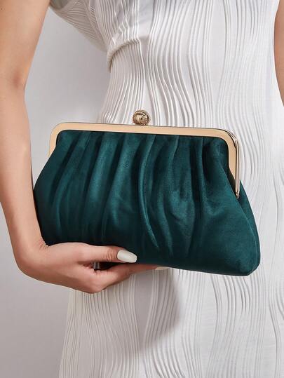 Glamorous, Elegant, Velvet Material,Exquisite Large Women Clutch Purse Evening Bag Prom Handbag With Detachable Chain For Wedding Elegant For Girls, Women, College Students, Rookies & White-Collar Workers For Party, Prom, Wedding