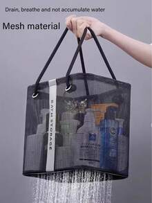 1个便携式多功能开口洗衣袋兼收纳篮，透气网眼速干收纳袋，适用于浴室，大容量可折叠，适合存放化妆品、洗漱用品、毛巾、护肤品、日常用品，男女通用洗衣袋兼化妆袋，适用于浴室、宿舍、家庭、旅行、澡堂，可作为节日礼物、生日礼物、返校用品、旅行收纳袋。