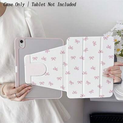 Bow-Knot 1pc Tablet Case With Pencil Slot Compatible With 10.9/10.2/Air 5th Gen/Pro11/10th/9.7/Air 2/(7th Gen)/(8th Gen)/Air 4/5/Pro 11/10th Generation 10.9 Inch 2022 Tablet, Support Auto Sleep/Wake Function