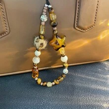 Leopard Print Amber Phone Lanyard, New Stylish Short Phone Strap, Creative CCD Camera Pendant, Personalized Hanging Chain, High-End - Multicolor - View 2