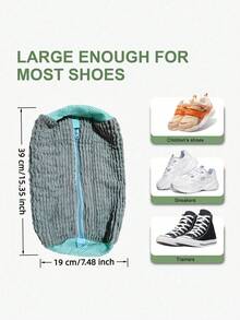 4 Packs Anti-Deformation Laundry Shoe Bags, 360° Cleaning Without Damaging Shoes, Suitable For Shoe Washers & Washing Machines, Machine Washable & Air-Dryable, Universal For All Shoe Types (Especially Sneakers & Casual Shoes), Lazy Shoe Care Gadget, With Toiletries Storage Function, Ideal Gift For Christmas & Halloween