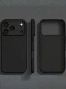 Grooved Button High-Quality Liquid Silicone Mobile Phone Case Compatible With IPhone 17 AIR 16 15 14 13 12 11 Pro Max Soft Waxy Eraser Feel Skin Friendly - Estilo 1 (1 pieza) - Ver 1