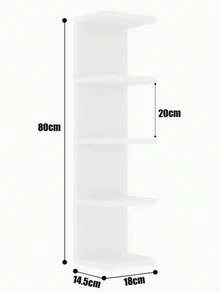 1件装全新多层转角置物架，悬挂式转角架，壁挂式储物架，PVC材质，易于组装，适用于卧室、浴室、厨房、办公室、客厅、书架、墙面装饰、家居装饰，可放置眼镜、奖杯、小型植物、闹钟、化妆品等。 - 彩色 - 查看 8