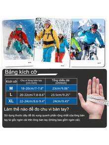 Găng tay đạp xe mùa đông, lót lông cừu ấm áp, chống gió, chống thấm nước, chống trượt, tương thích với màn hình cảm ứng, găng tay thể thao ấm áp, tay cầm silicon chống trượt, thích hợp cho đạp xe ngoài trời, lái xe, phụ kiện mùa thu/đông, trang bị lái xe máy. - màu đen - Xem 3