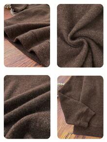 Sudadera casual de mujer con cuello redondo y mangas largas con gráfico de tres enanitos adorables con narices grandes y barbas blancas, para primavera y otoño, color ocre oscuro