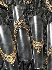 1 khuôn silicon làm móng kiểu Pháp, thiết kế ren cổ điển kiểu Pháp, khuôn làm móng nghệ thuật DIY bằng nhựa, khuôn mặt dây chuyền chạm khắc kiểu Baroque. - Trong sáng - Xem 7