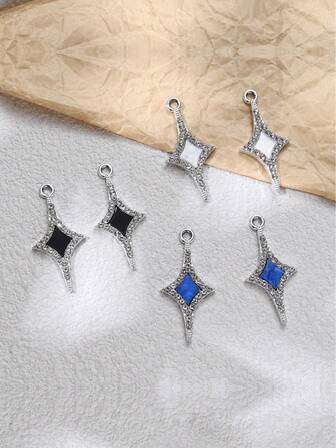 5个简约十字星形合金吊坠饰品，DIY耳环及珠宝制作材料，适合女性日常佩戴