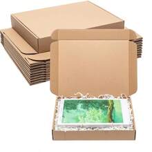 8x8x4" Shipping Boxes 25 Pack Mail Box Brown Corrugated Cardboard Mailing Boxes For Small Business Kraft Medium Literature Mailer Packaging Supplies - 12x9x2" - Xem 1