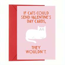 1张趣味创意节日贺卡/情人节贺卡/猫咪爱好者生日贺卡/送给她的生日贺卡/送给他的贺卡 - 紅色 - 查看 2