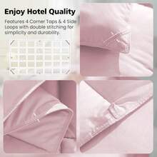 Yun Do White Goose Down Alternative Fiber Hotel Comforter Full Size - Four Seasons Fluffy Hotel Series Duvet, Medium Warmth Comforter For King Bed, 90" X 90", 120" X 120", 128" X 120",Alaskan King Comforter(120*120in) (White/Pink) - Hồng - Xem 4
