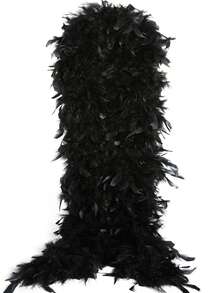 羽毛围巾，适合舞蹈、婚礼、派对、万圣节服装装饰、嘉年华羽毛披肩、圣帕特里克节羽毛披肩 - 羽毛長披肩 - 查看 2