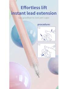 12 pièces/boîte Stylos-gel rétractables créatifs de 0,5 mm, style gelée, 6 couleurs, pour le bureau, les devoirs, la rentrée scolaire, les examens, une écriture silencieuse et fluide - boîte de 12 pièces - Voir 3